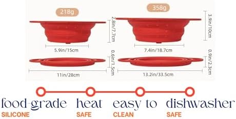 Silicone Colander, Collapsible Colander, Kitchen Food Strainer