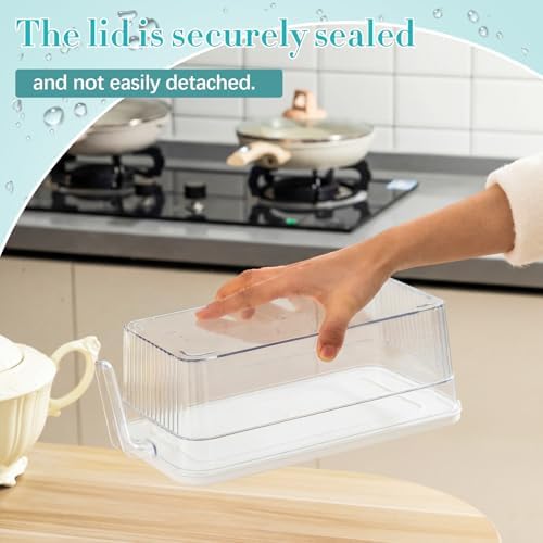1 Set Ice Bin for Freezer with Lid Scoop, Black Handle