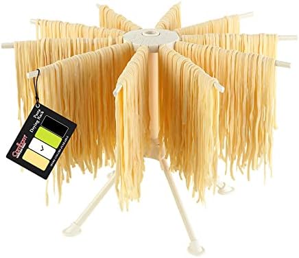 Cambom Collapsible Pasta Drying Rack, 10 Bar, White