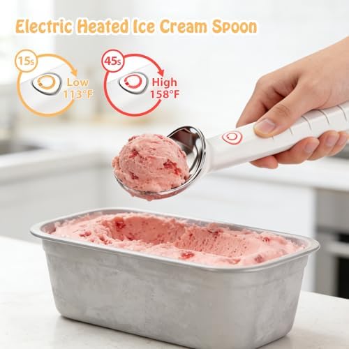 Heated Ice Cream Scoop Rechargeable Ice Cream Scooper with ON/OFF