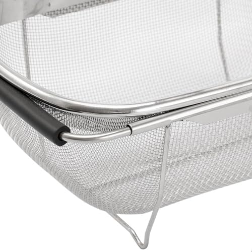 Retractable Drain Basket Stainless Steel Colander Strainer Rack Tray