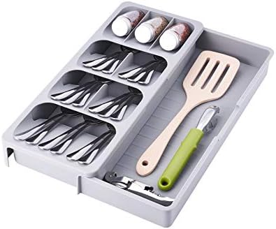 Expandable Kitchen Drawer Organizer, Adjustable Cutlery Trays and