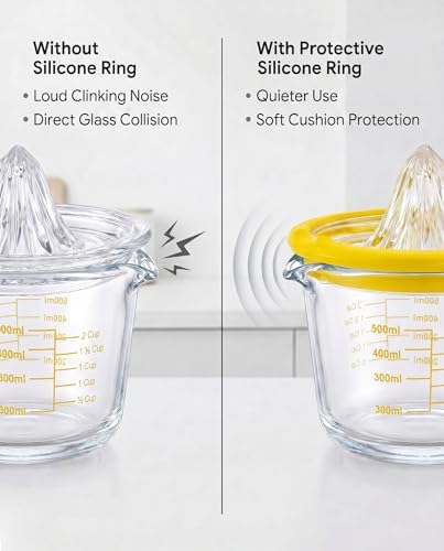 CARTMAN Glass Citrus Lemon Juicer Set, Yellow