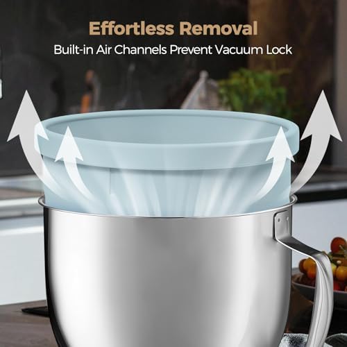 Forenee 3Pack Collapsible Silicone Bowl Liners for KitchenAid 4.5 Qt