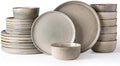 AmorArc Stoneware Dinnerware Sets for 8, 24 Piece Plates and Bowls Sets