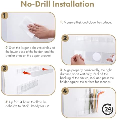 Acrylic Straw Holder for Cabinet Door - Child-Safe Organizer &