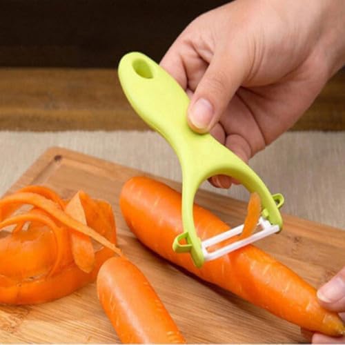 6 Piece Ceramic Vegetable Peeler with Hook Handle for Kitchen