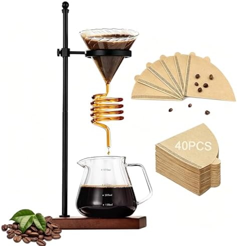 Spiral Pour Over Coffee Maker Set, Glass Dripper