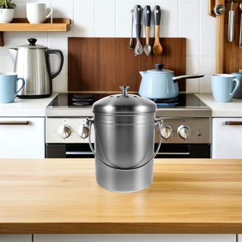 Stainless Steel 5L Compost Bin with Lid