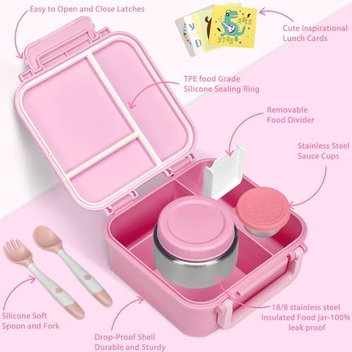 Kids Bento Lunch Box with 9oz Soup Thermo Leakproof Lunch Food