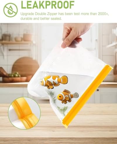 IDEATECH 20Pack Reusable Bags Dishwasher Safe, Leakproof Reusable