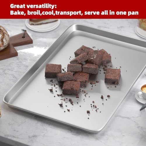 CROSSON 16× 24 Inch Cookie Sheet Pans Set of 3-Baking Tray Jelly Roll