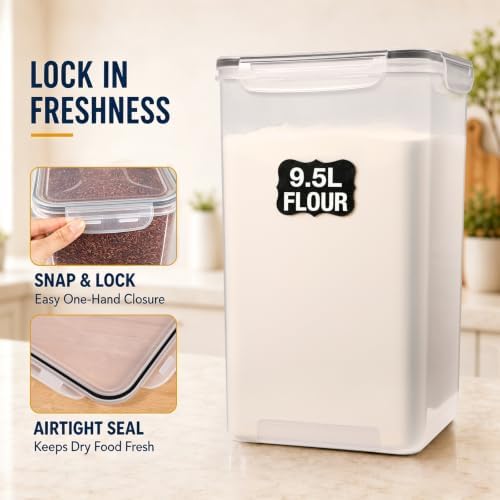 Gorpuire 2-Pack (9.5L | 321 Oz) Extra Large Bulk Food Storage