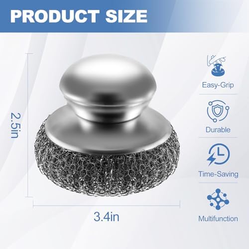 10Pcs Steel Wool Scrubber Set with 2Pcs Handles