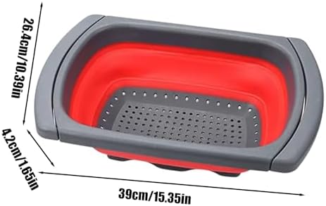 Produce Washing Tub, Expandable Sink Drain Tray, Multipurpose Pasta