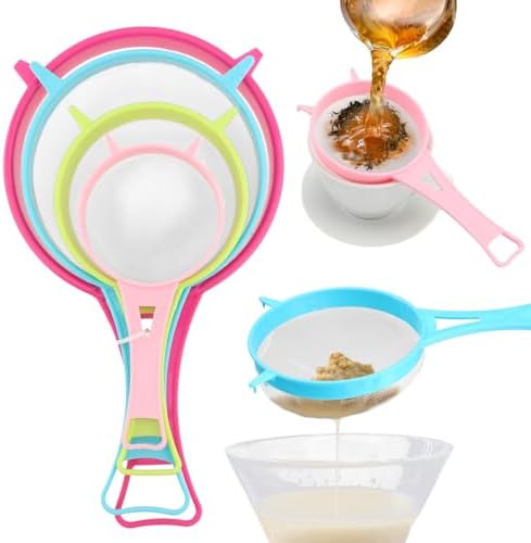 4Pcs Fine Mesh Strainer Set, Solid-Liquid Separator Gadget, Plastic
