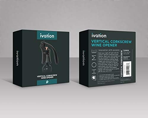 Ivation Wine Bottle Opener | Manual Handheld Corkscrew with Ergonomic