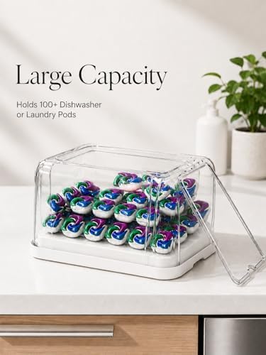 Trash Bag Dispenser Dishwasher Pods Organizer, Clear Acrylic Garbage