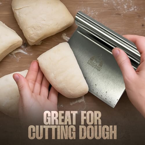 Stainless Steel Bench Scraper for Kitchen – Dough Cutter & Pastry