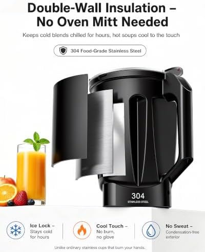 Stainless Steel Blender, 72oz Thermal Jar