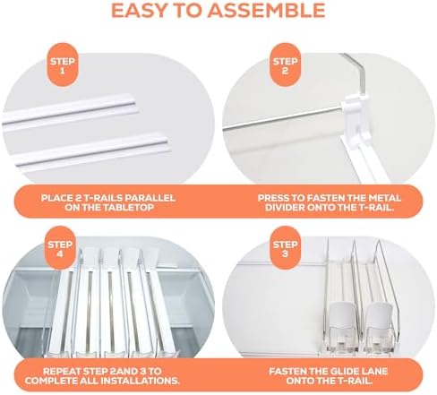 Self-Pushing Drink Organizer for Fridge, 5 Rows