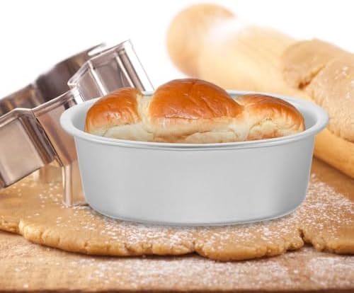 Luxshiny Oval Cake Pan Set of 4 Nonstick Aluminum Alloy Cake Baking