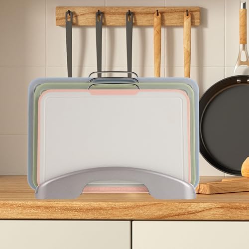 Plastic Cutting Board Set with Stand, PP Chopping Mats