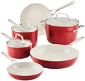 KitchenAid Hard Anodized Ceramic 9-Piece Nonstick Cookware Set – Includes Fry Pans, Saucepan, Stockpot, Durable, Even Heating, Oven Safe to 500°F, Empire Red