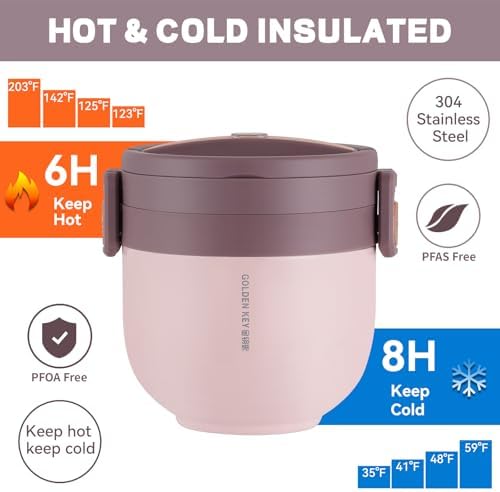 GOLDEN KEY Thermo for Hot Food for Adults,30oz Food Thermo Lunch
