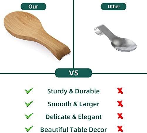 Spoon Rest for Stove Top, Bamboo Wood Spoon Holder for Kitchen