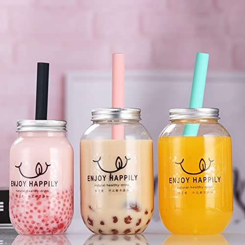 ALINK Reusable Silicone Boba Tea Straws, Pack of 8 with Brush and Case