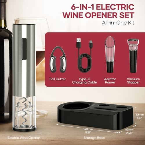 Electric Wine Opener,Rechargeable Automatic Wine Opener Corkscrew