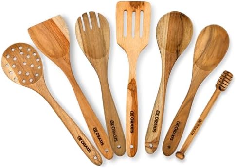 7-Piece Teak Wood Cooking Utensil Set