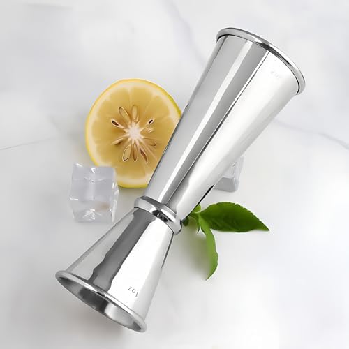 2-Piece Dual-Sided Bartending Jigger Set - 1oz & 2oz Measured