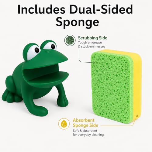 Dependable Industries inc. Essentials Frog Sponge Holder, Green