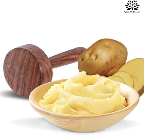 Durable Wooden Potato Masher with Ergonomic Handle | Vegetable Roti