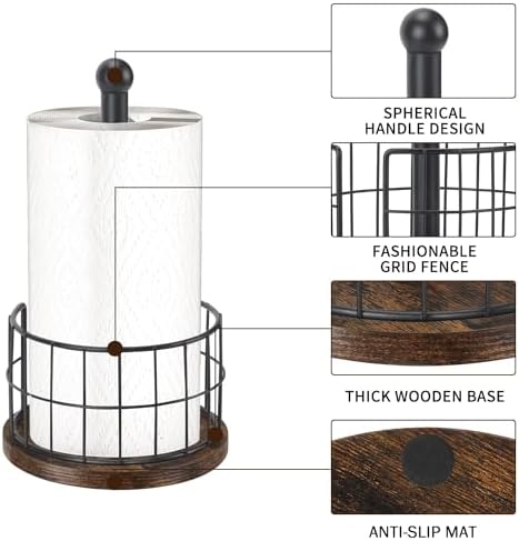 YINMIT Wooden Paper Towel Holder, Countertop