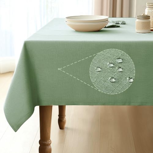 Pureegg Rectangle Linen Tablecloth Waterproof & Stain Resistant