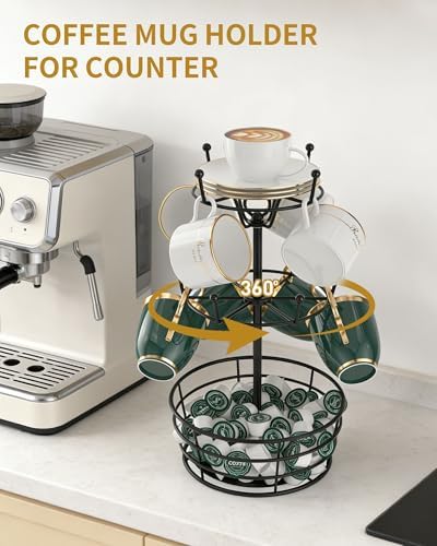 360° Rotating Coffee Cup Holder Tree