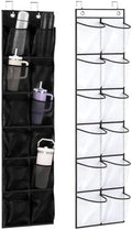 2-Pack Over The Door Water Bottle Organizer, 12 Pockets Each, Dual