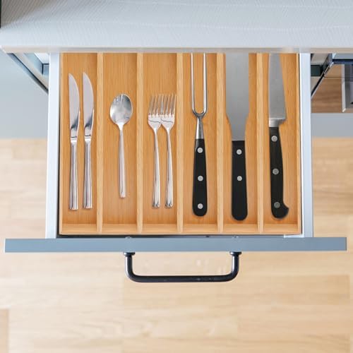 PRATIQUE Bamboo Drawer Organizer, 15 x 3 x 2.6