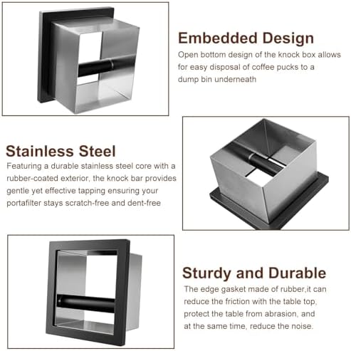 Bottomless Knock Box Espresso, Embedded Coffee Knock Box, Stainless