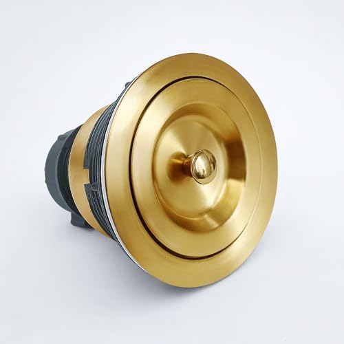GZILA 3-1/2-Inch Kitchen Sink Drain Strainer, Brushed Gold