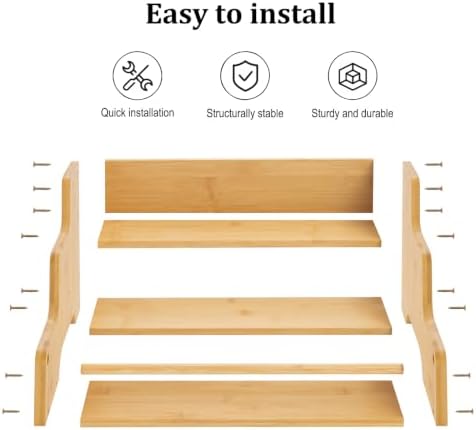 Mufico Bamboo Tabletop Wine Racks with Handles & Guardrail, Bamboo