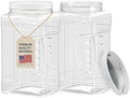 ljdeals 1 Gallon Clear Plastic Storage Containers Grip Jars, Wide