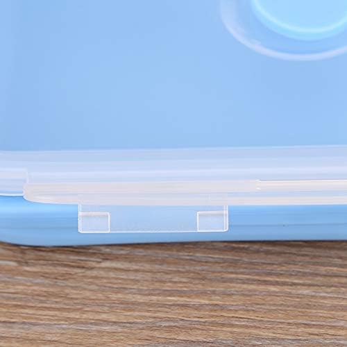 Zerodis Collapsible Portable Lunchbox Bowl, Clip Lock Lid Blue