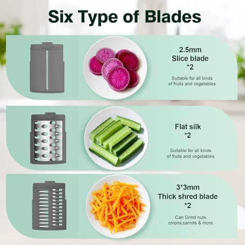 Electric Cheese Grater, 6 Interchangeable Blades