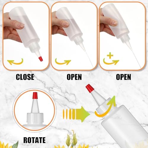 Lounsweer 6 Pcs 4 oz Small Plastic Squeeze Bottles with Caps, Classic