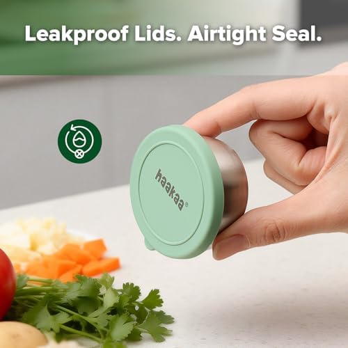 haakaa 6 Pack Small Salad Dressing Container To Go, 1.18 oz Leakproof