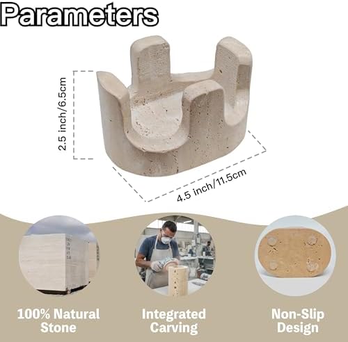 Travertine 2-Slot Sponge and Brush Holder, Beige